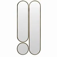 Deko mod.2 Gold Сет из 3-х зеркал 35*160, 35*125 см, Ø35 см