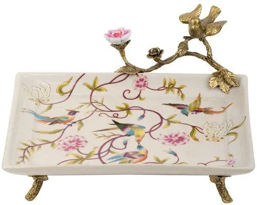Блюдо с птичкой 22x19x11см