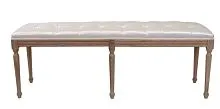 Банкетка прованс Clay beige, массив дуба/экокожа | 48*38*142 см