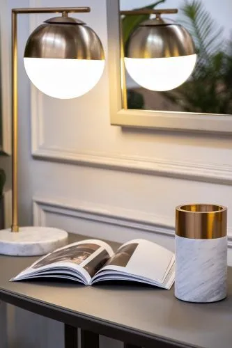 22-88228 Лампа настольная металл цвет золото d45*55см фото 5