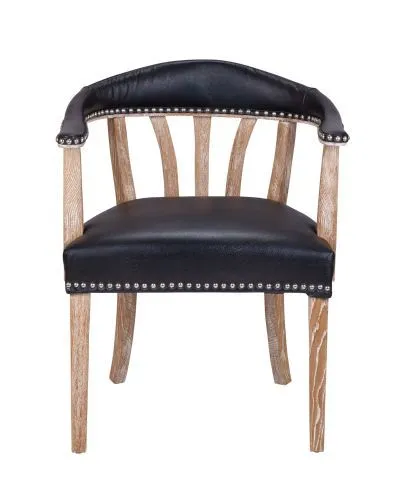 Стул Tanner black leather, натуральная черная кожа