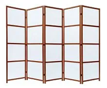 Ширма из дерева и акрила 5 панелей, цвет орех 220×2×180 см