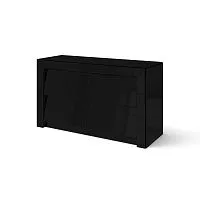 Комод зеркальный Левел black, черный 80*50*140 см