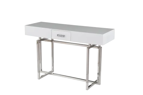 Стол-консоль Гарда P-MJ-003, 120х40х76 см, белый/хром фото 2