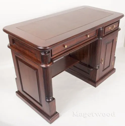 Компьютерный однотумбовый стол 15409 BROWN из массива махагони 120 см Фото фото 3
