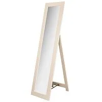 Зеркало напольное в раме из дерева цвет слоновая кость, 138*35*45 см