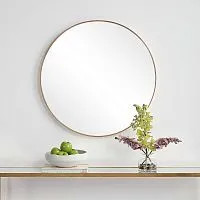 Зеркало настенное круглое в металлической раме золотого цвета Round Golden Uttermost Ø 61 см