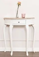 Консоль полукруглая с камнем ref.21 IDC Blanco (белый) 73*32*64 см