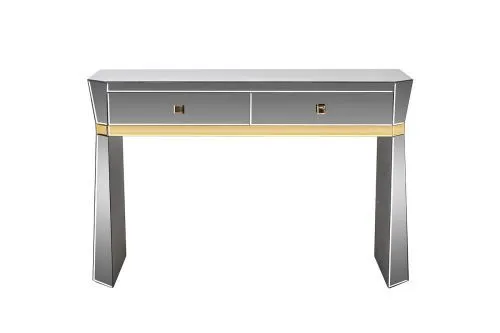 KFG125 Консоль 2 ящика с золотистой отделкой 120*42*79см