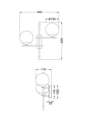 Настенный светильник (бра) Maytoni MOD050WL-02G фото 3