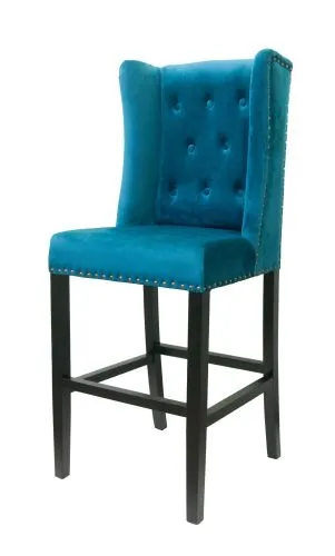 Стул мягкий барный Skipton blue velvet, синий фото 3
