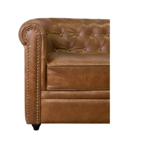 Трехместный кожаный диван Karo Brown leather 3S, 184х76х74 см фото 3
