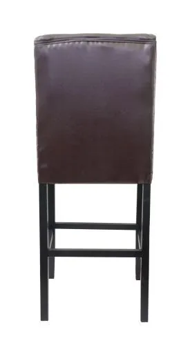 Стул мягкий барный Skipton brown, коричневая кожа фото 4