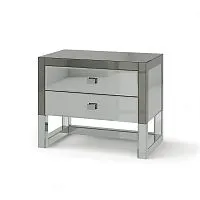 Тумба зеркальная с ящиками Ромни, серебро 54*40*65 см