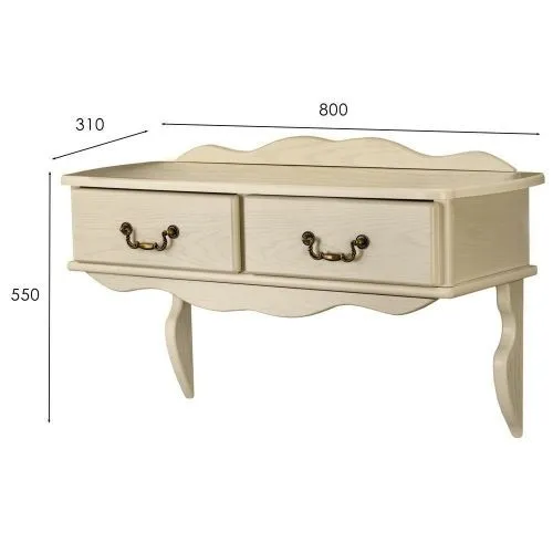 Консоль настенная Берже 20 с ящиками, слоновая кость 55*31*80 см фото 9