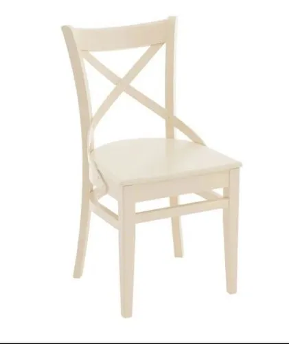 Стул венский деревянный с твердым сиденьем, цвет слоновая кость