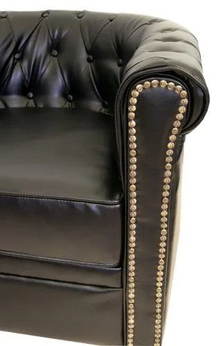 Трехместный диван CHESTERFIELD Karo black 3S, 74*76*184 см фото 2