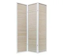 Ширма 3 секции каркас белый / бамбук в натуральном цвете 120×2×178 см