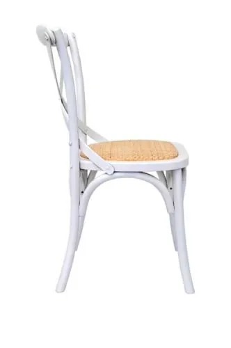 Стул венский CROSS BACK WHITE белый массив/ротанг фото 3