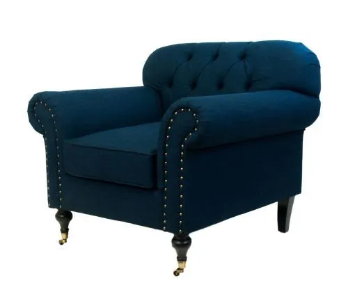 Классическое кресло Kavita dark blue, синий / 91*86*99 см