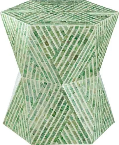 Столик акцентный с отделкой раковинами устриц 49x49x50см