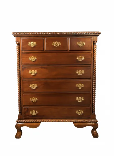 Комод Chippendale 8 ящиков из массива CT11 орех, 105х50х130 см Фото фото 5