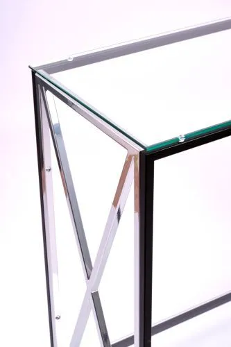 Консольный стол 1033-CB_S clear черный муар, серебряный AllConsoles 80x35x80 фото 7