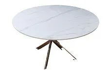 Стол обеденный Элис Силвер DT-2850, 120х120х75 см, белый мрамор