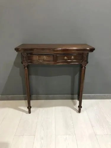 Консоль с ящиками из массива T026 орех, 80х35х78 см фото 4