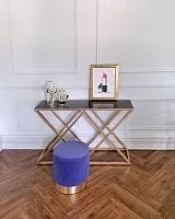Консоль из металла с черной мраморной столешницей
