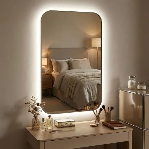 Smart M LED Silver Зеркало в раме с подсветкой фото 2
