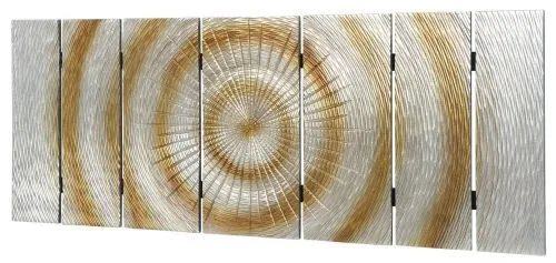 Панно Солнце 60*4*160 см из фрезерованного МДФ, серебристо-золотой фото 2