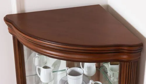 Низкая угловая витрина 33 Nogal Claro IDC 140*50*50 см фото 3