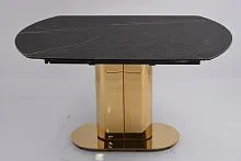Стол обеденный раскладной Атриум-2 MC3035-140B, 140(30+30)х100х77 см, черная керамика