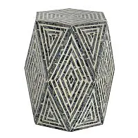 Столик акцентный с отделкой раковинами устриц 40x35x46см