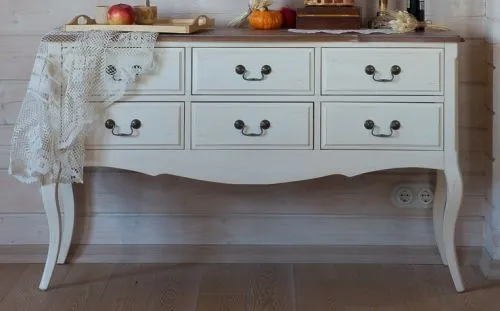 Консоль Provence ST9358 молочный с эффектом старения 80×40×134 см фото 5