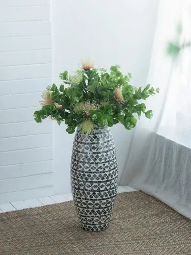 Ваза с отделкой раковинами устриц 20х20х50см фото 4