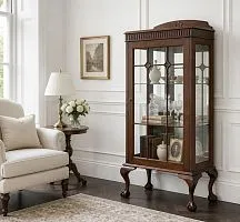 Витрина низкая однодверная Chippendale DCSC-M (орех, 58х30х129 см)