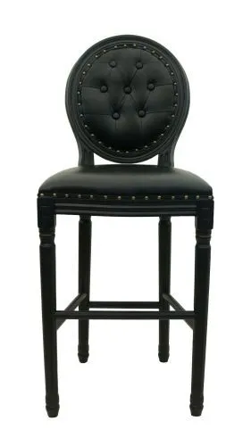 Стул мягкий барный Filon button black, черный