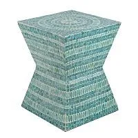 Столик акцентный с отделкой раковинами устриц 35x35x45см