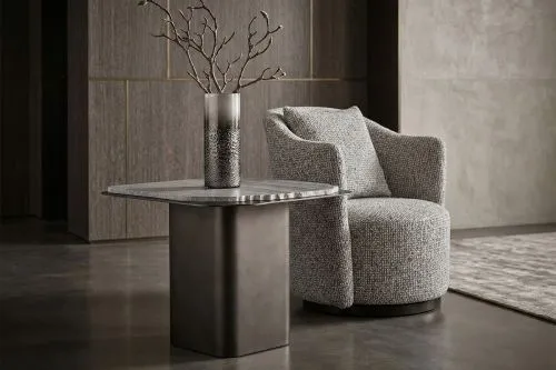58DB-04056 Стол журнальный Травертин (Travertine) 60*60*48см фото 6