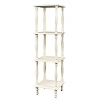 Этажерка деревянная 4 полки 123*34*34 см, слоновая кость