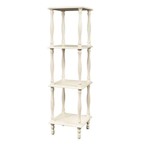 Этажерка деревянная 4 полки 123*34*34 см, слоновая кость