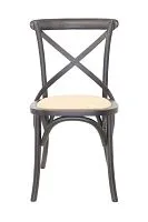 Стул венский CROSS BACK BLACK черный массив, ротанг