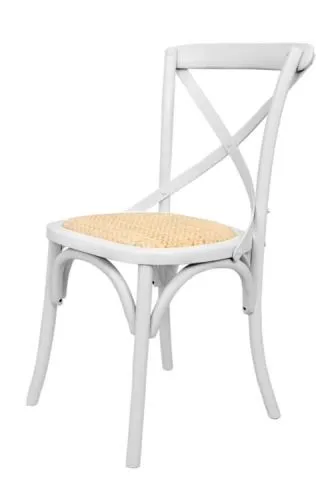 Стул венский CROSS BACK WHITE белый массив/ротанг фото 5