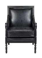 Кресло Colin black leather натуральная кожа черного цвета 98*73*66 см