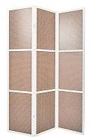 Ширма Глория (3 секции) белый каркас / перфорация орех  132×2×180 см