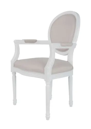Мягкий стул-медальон Volker arm beige+white с подлокотниками фото 4