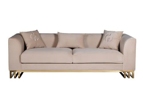 102AN-20493 Диван Люцерн (Lucerne) трехместный велюр бежевый 230*86*75см