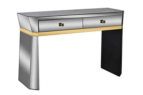 KFG125 Консоль 2 ящика с золотистой отделкой 120*42*79см фото 2